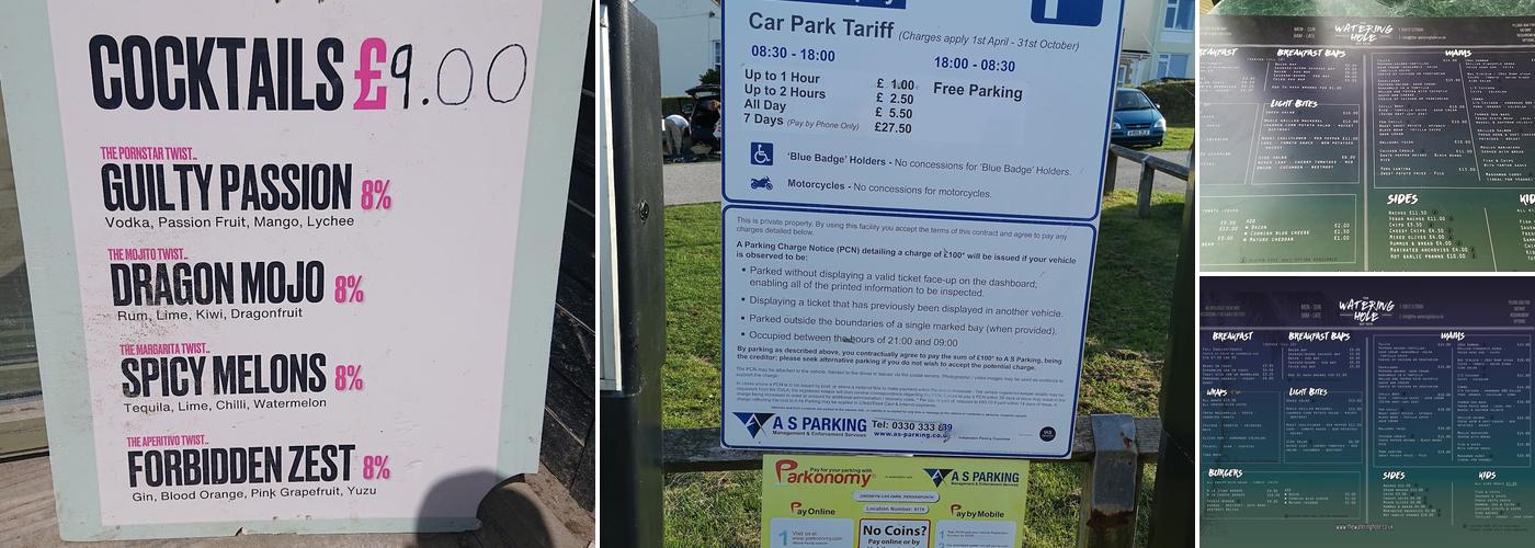 The Watering Hole Menu