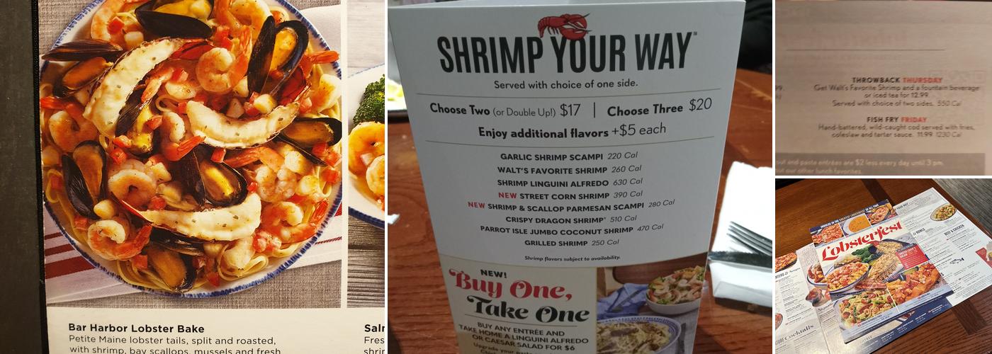 Red Lobster Menu