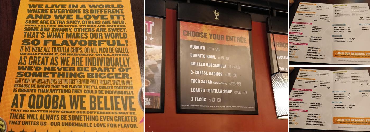 QDOBA Mexican Eats Menu