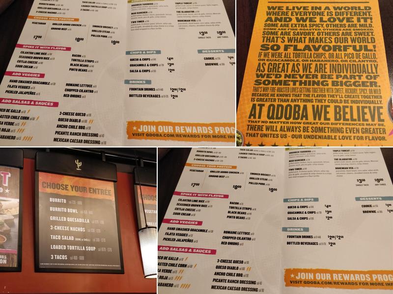 QDOBA Mexican Eats Menu