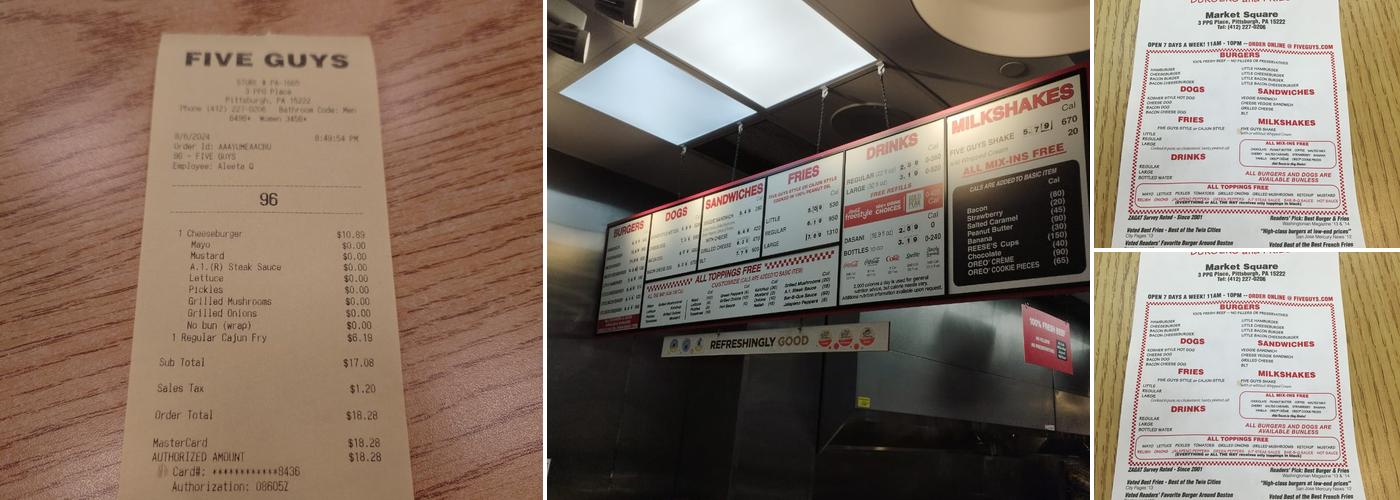 Five Guys Menu
