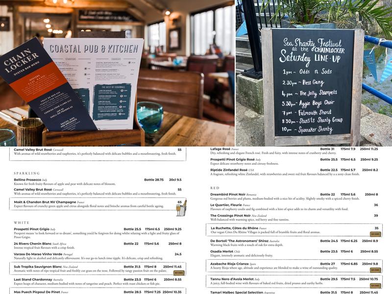 Chain Locker, Falmouth Menu