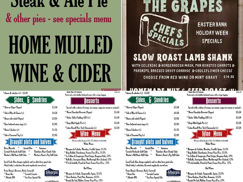 Grapes Inn Menu