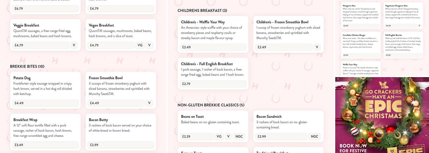 The Spotted Cow Menu