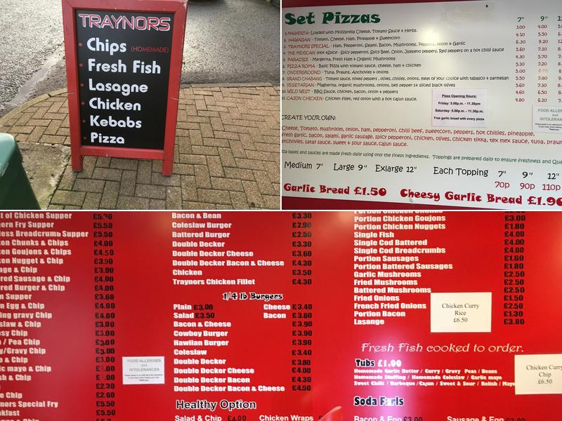 Traynors Carry-Out Menu