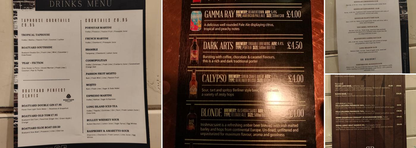 The Taphouse Gastro Pub Menu