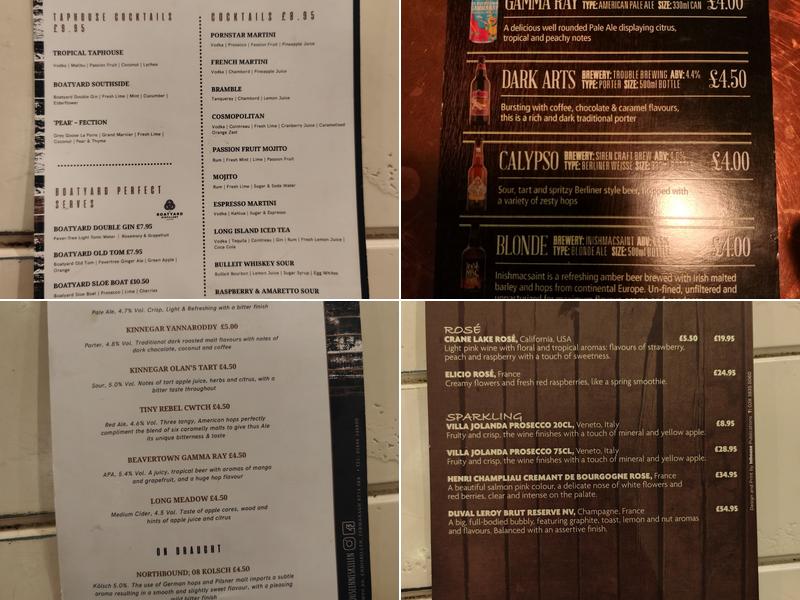 The Taphouse Gastro Pub Menu