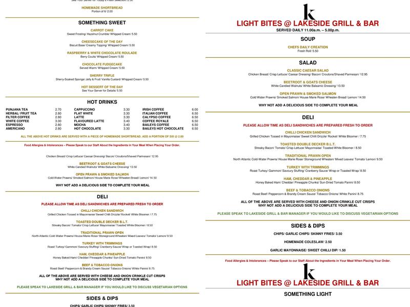 Kove Restaurant Menu