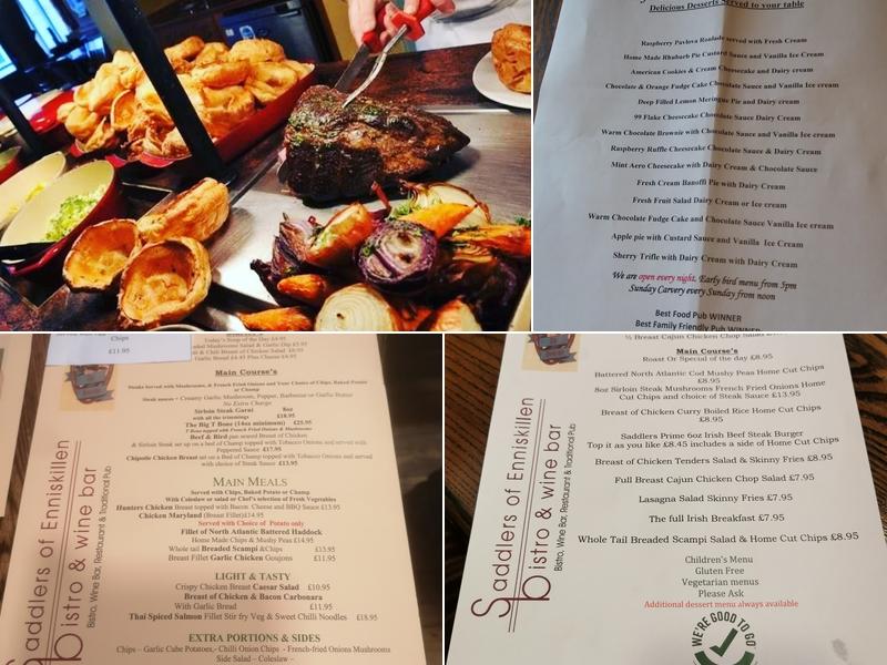 Horseshoe & Saddlers Menu