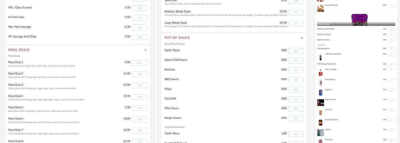 Kernow Fish & Chips Menu