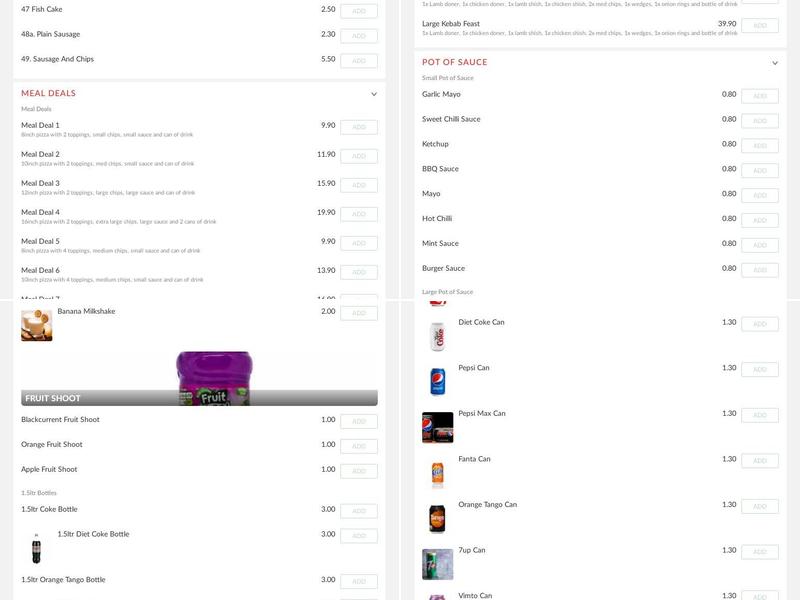 Kernow Fish & Chips Menu