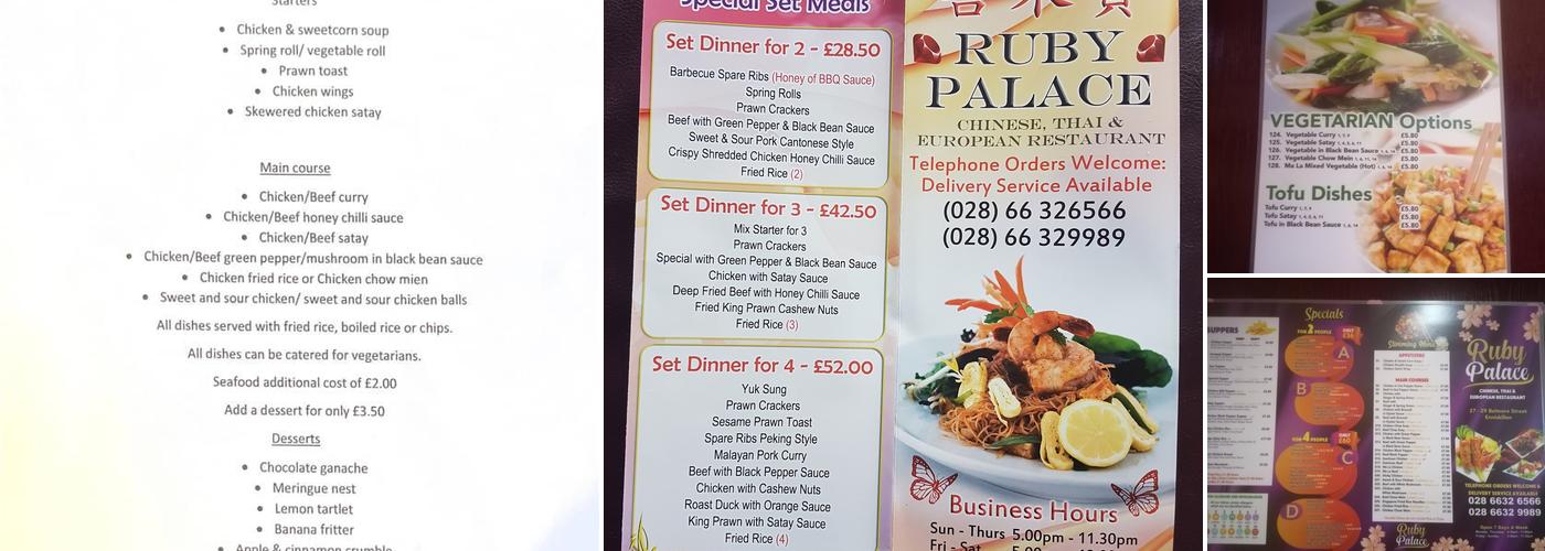 Ruby Palace Menu