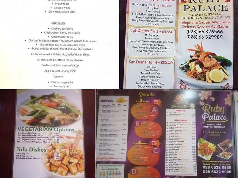 Ruby Palace Menu