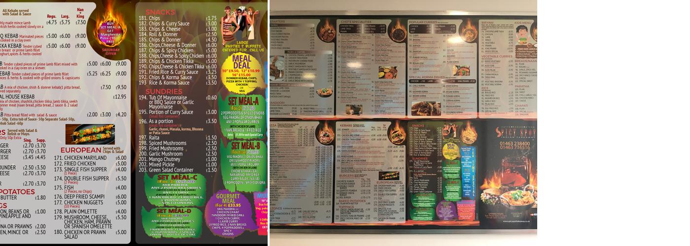 Spicy Spot Menu