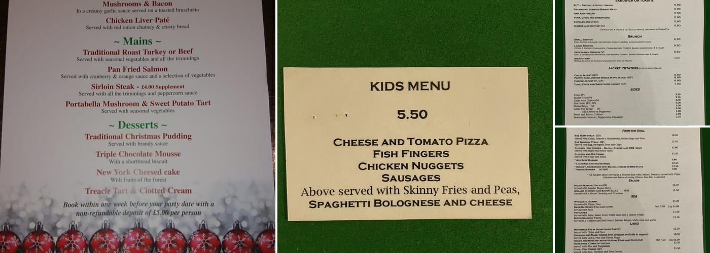 The Lanherne Pub & Restaurant Menu