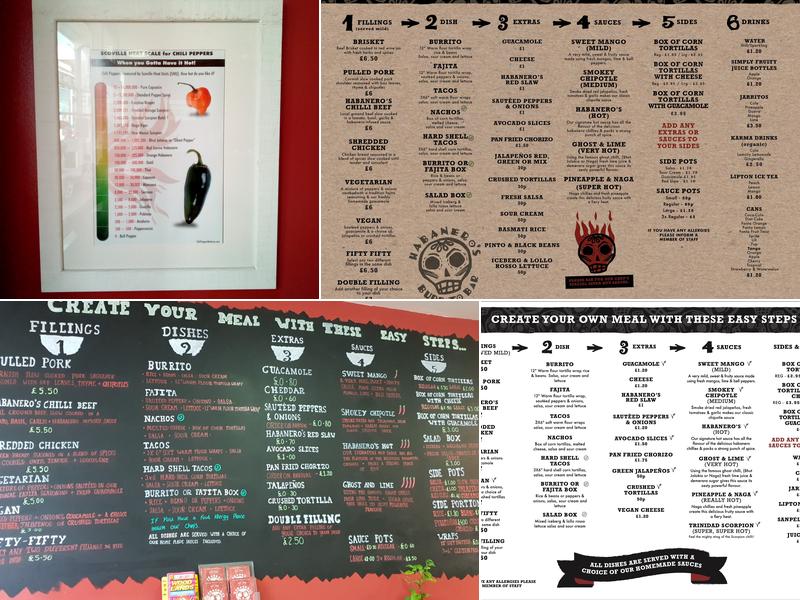 Habaneros Burrito Bar Menu
