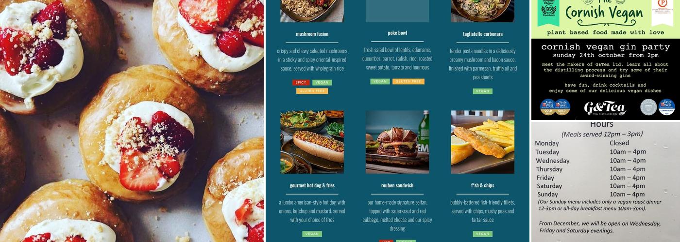 The Cornish Vegan Menu