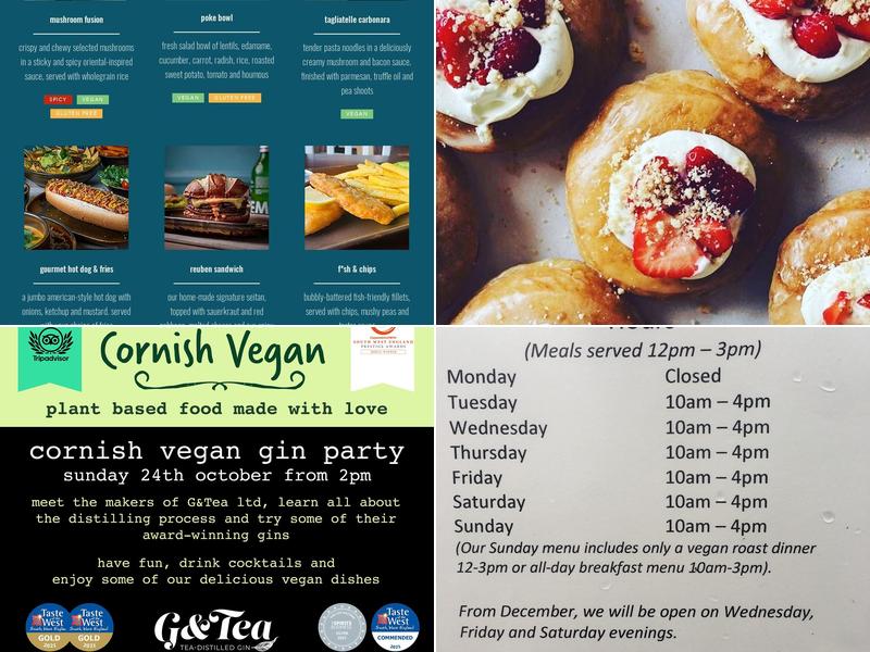 The Cornish Vegan Menu