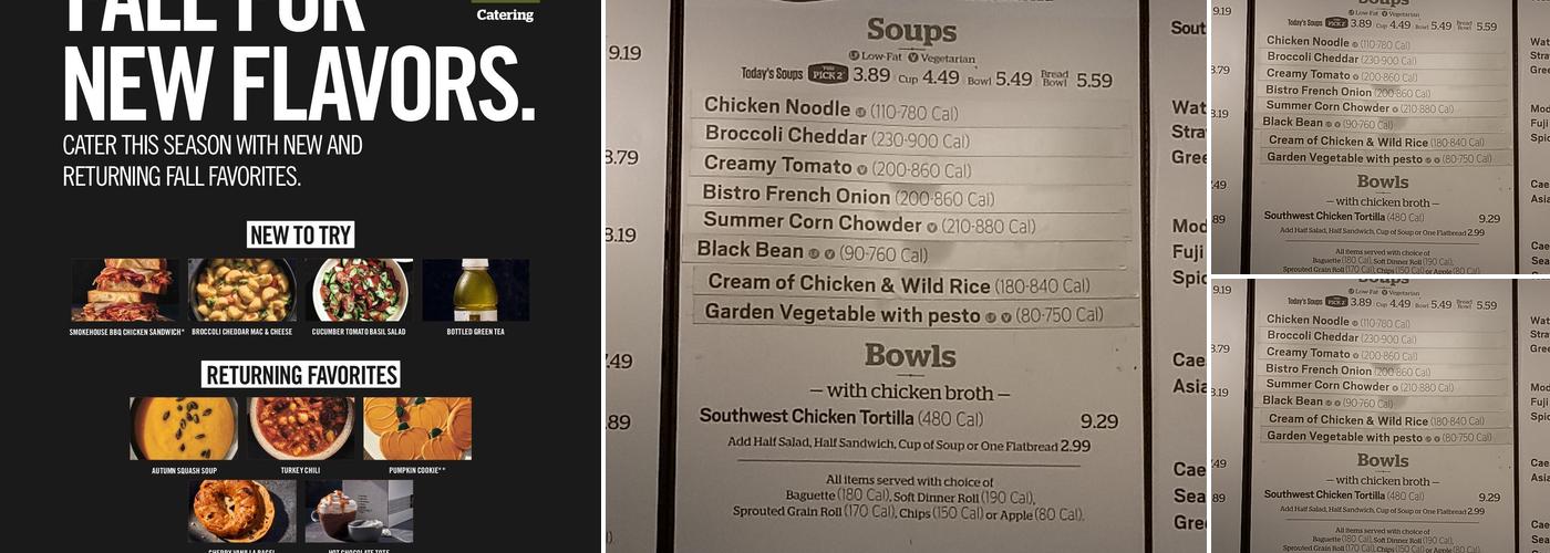 Panera Bread Menu