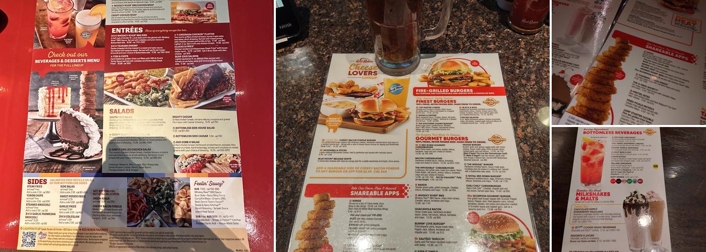 Red Robin Gourmet Burgers and Brews Menu