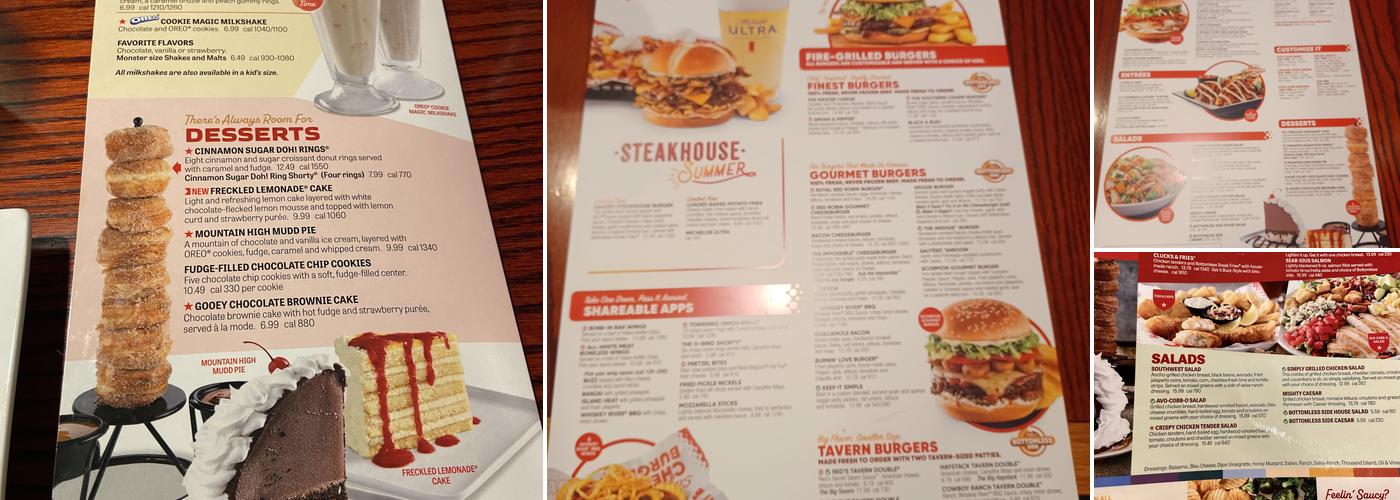 Red Robin Gourmet Burgers and Brews Menu