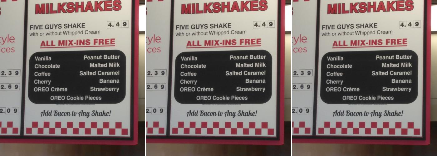 Five Guys Menu