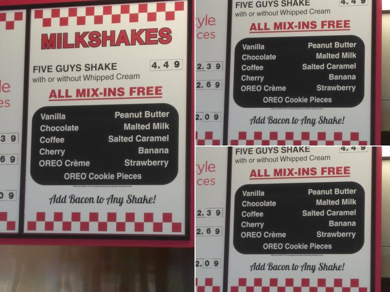 Five Guys Menu