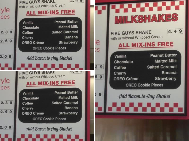 Five Guys Menu