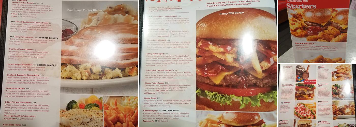 Friendly's Menu