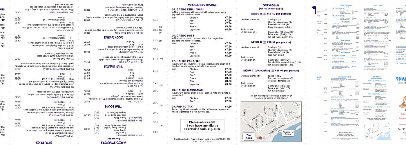 Thai Moon Menu