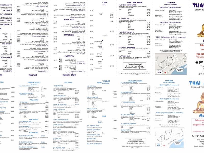 Thai Moon Menu