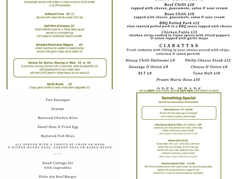 The Star Inn Vogue Limited Menu