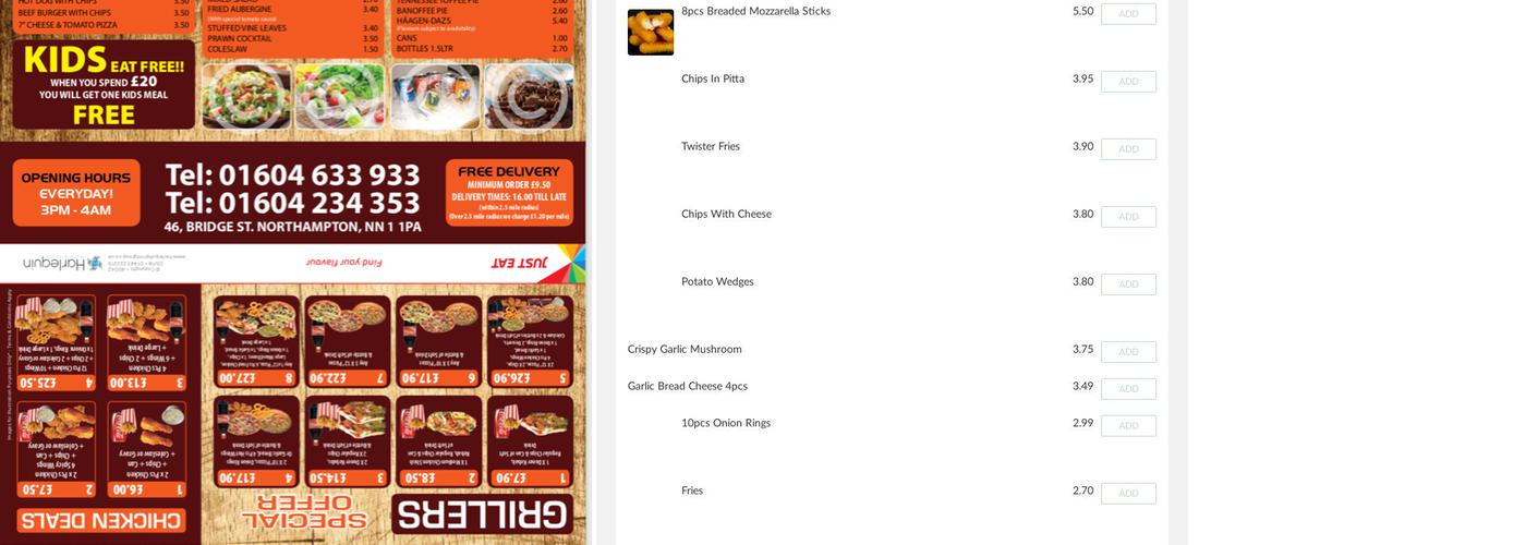 Grillers Menu
