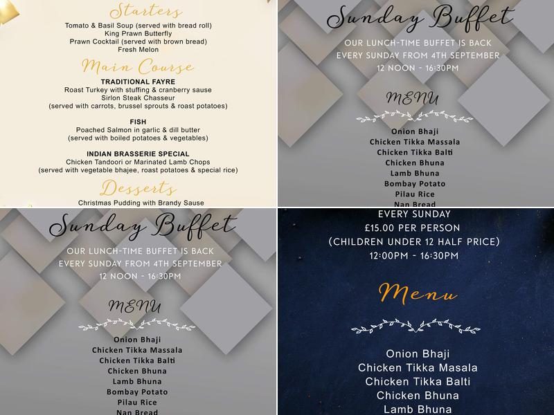 Indian Brasserie Menu