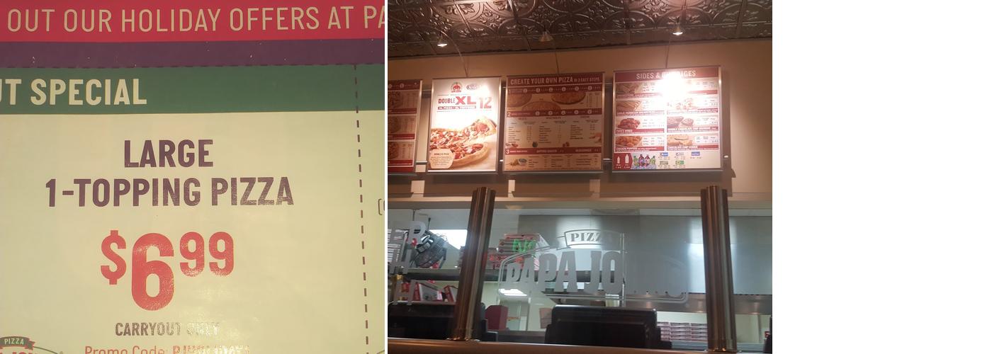 Papa Johns Pizza Menu