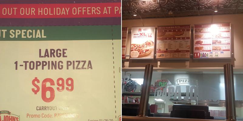 Papa Johns Pizza Menu