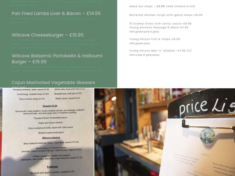 The Wilcove Inn Menu