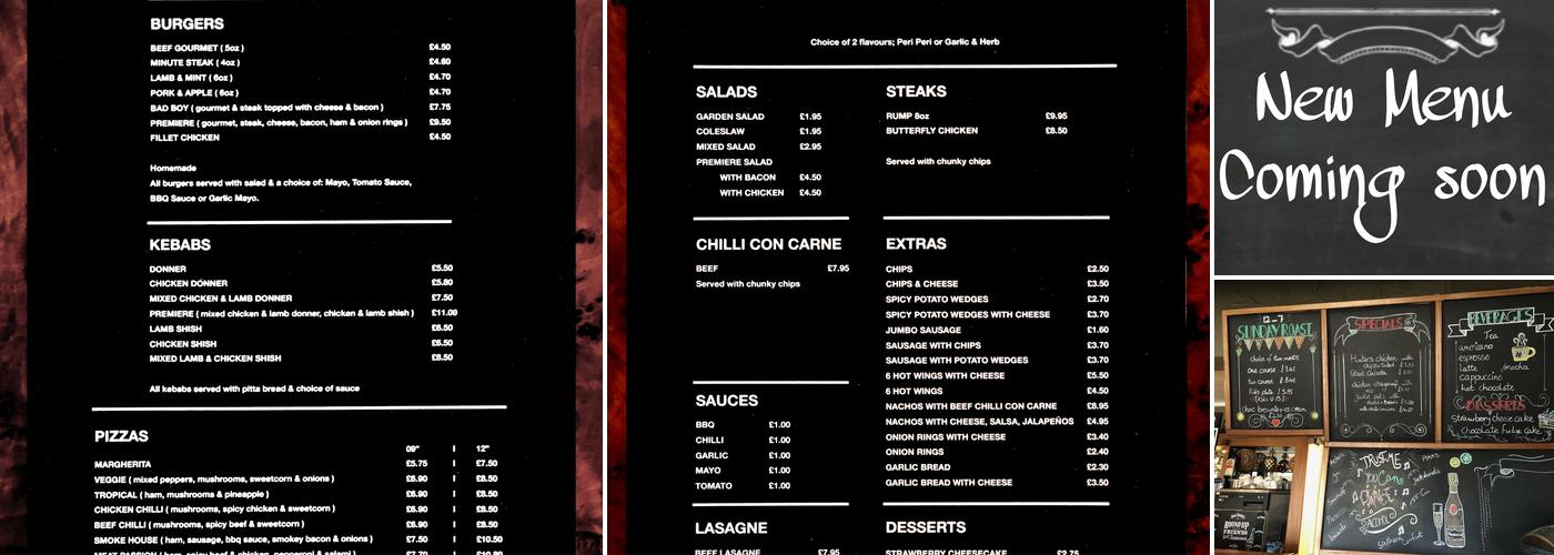 Premiere Bar & Grill Menu