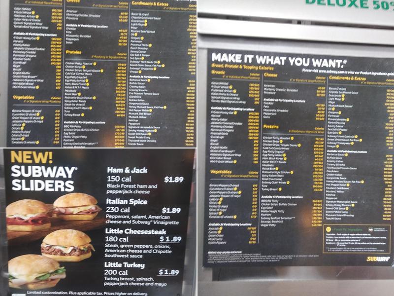Subway Menu