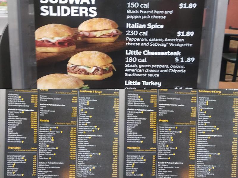Subway Menu