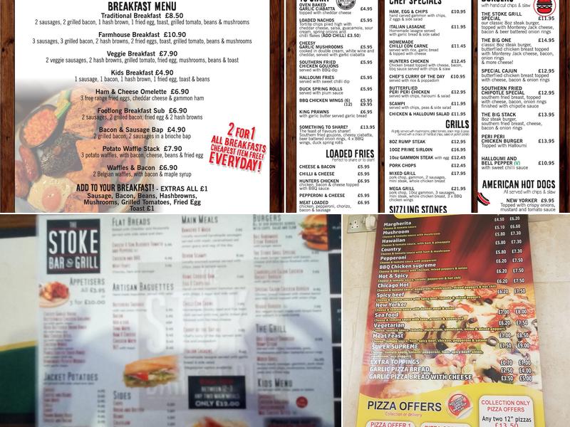 Stoke Bar & Grill Menu