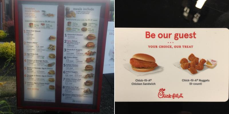Chick-fil-A Menu