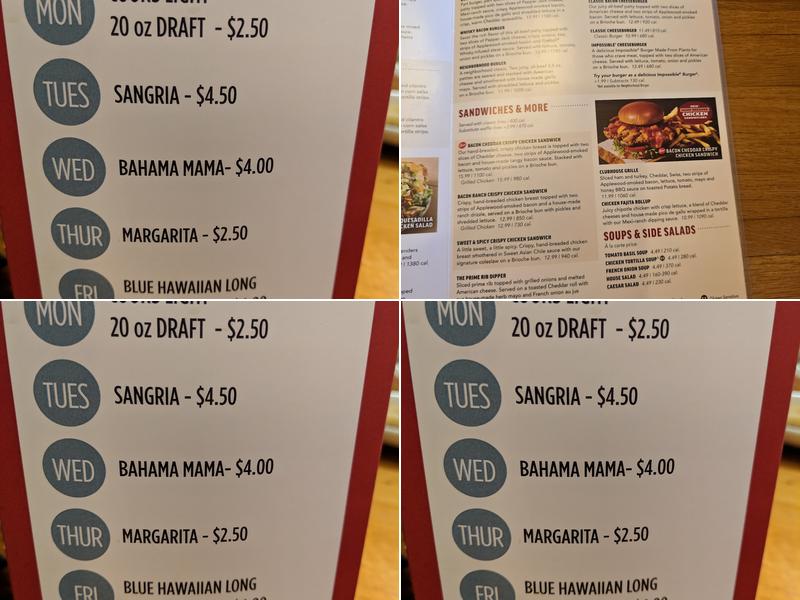 Applebee's Grill + Bar Menu