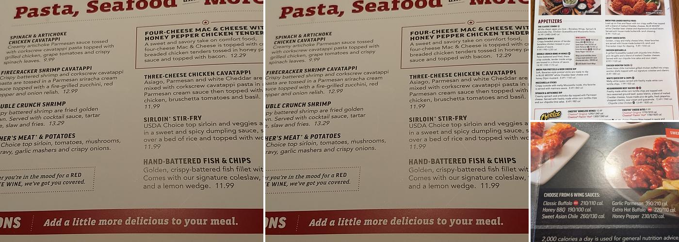 Applebee's Grill + Bar Menu