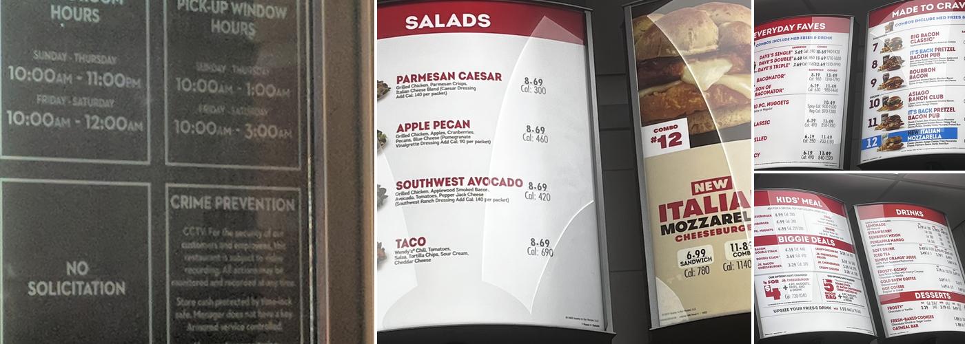 Wendy's Menu