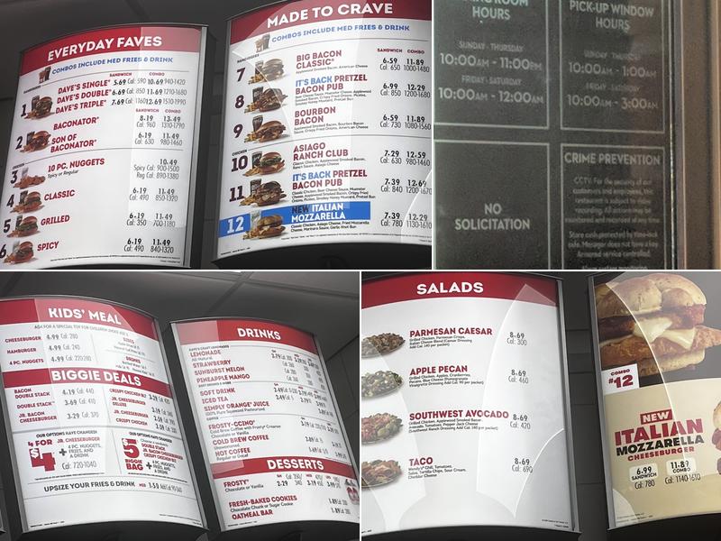 Wendy's Menu