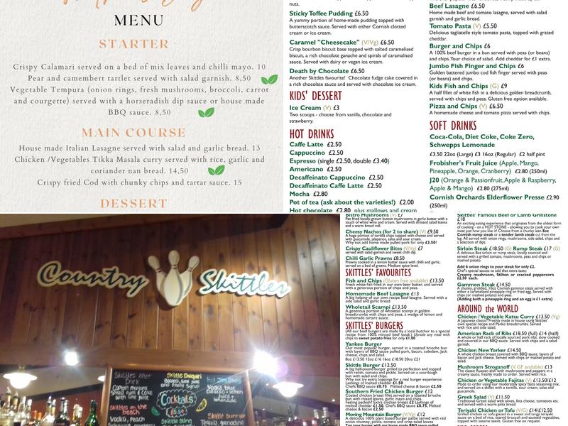 Country Skittles Menu