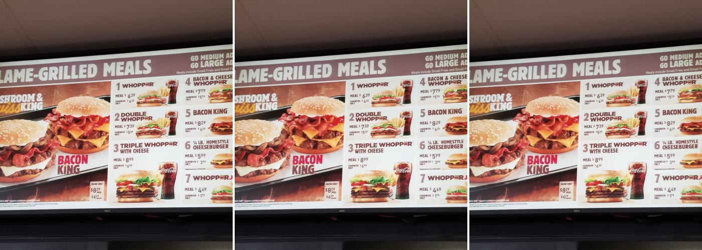 Burger King Menu