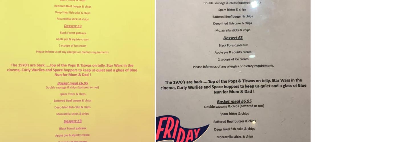 The Galleon Inn Menu