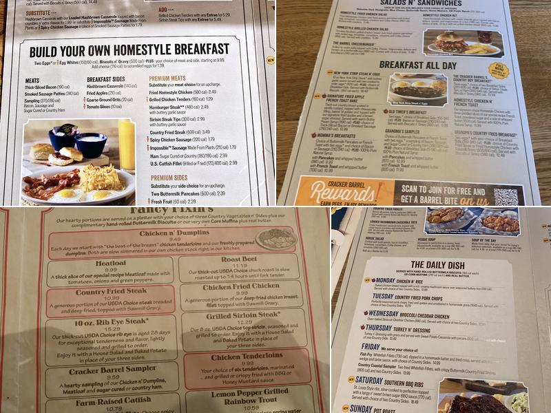 Cracker Barrel Old Country Store Menu